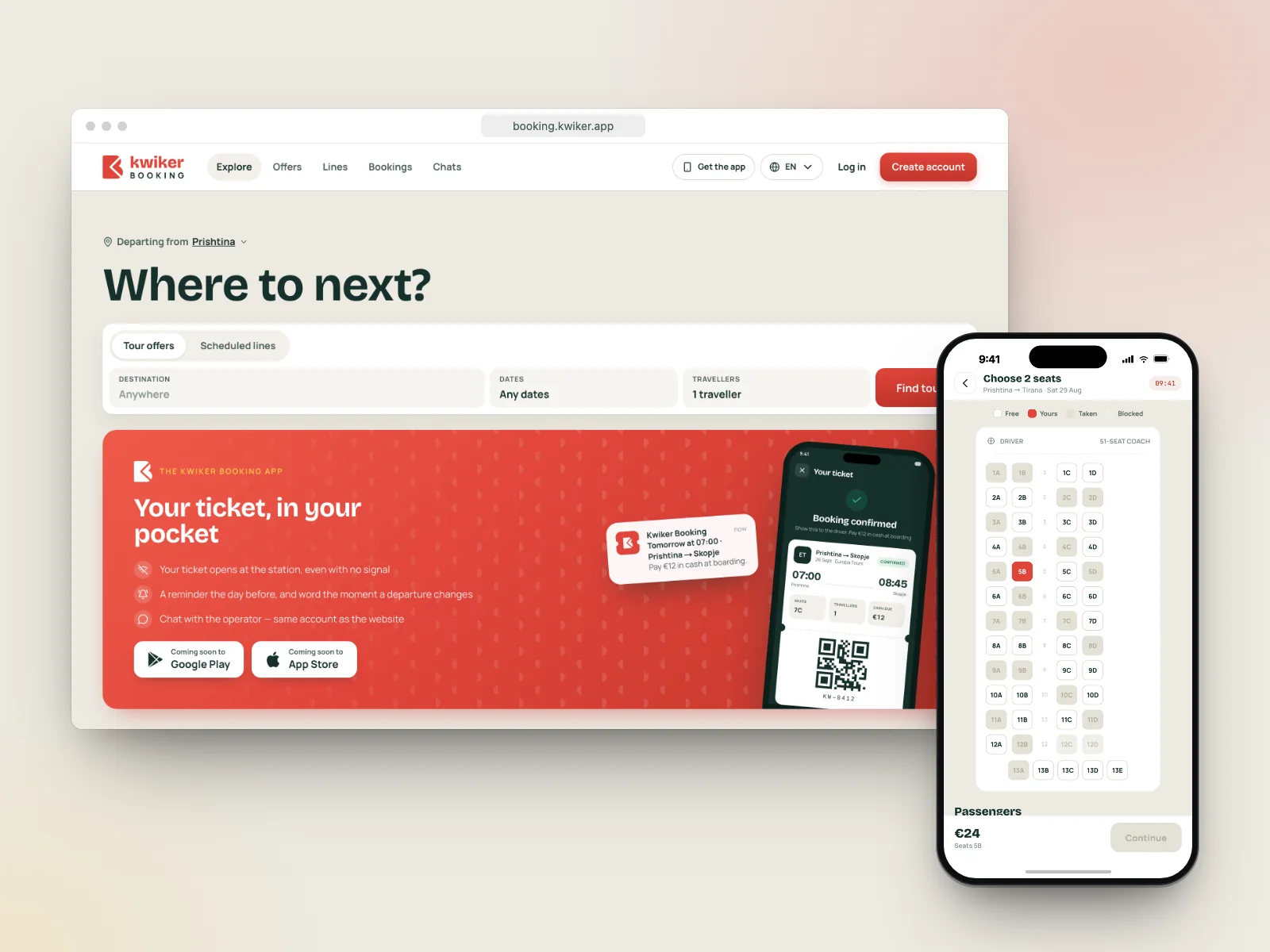 Kwiker Booking screenshot